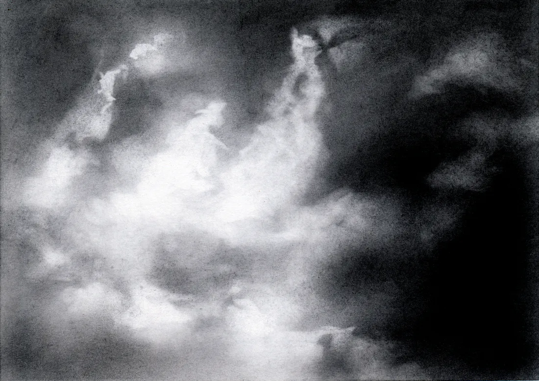 Wolke Graphit/24, 2024, Graphit auf Papier, 10,5 x 14,8 cm
