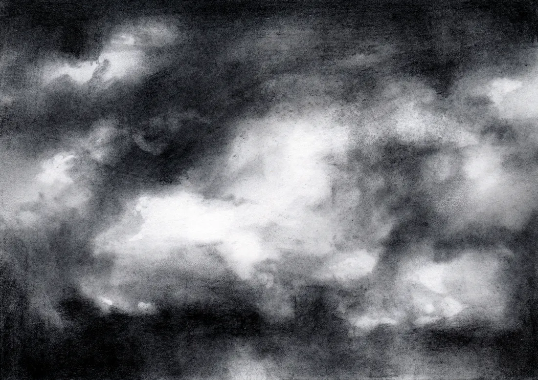 Wolke Graphit/34, 2024, Graphit auf Papier, 10,5 x 14,8 cm