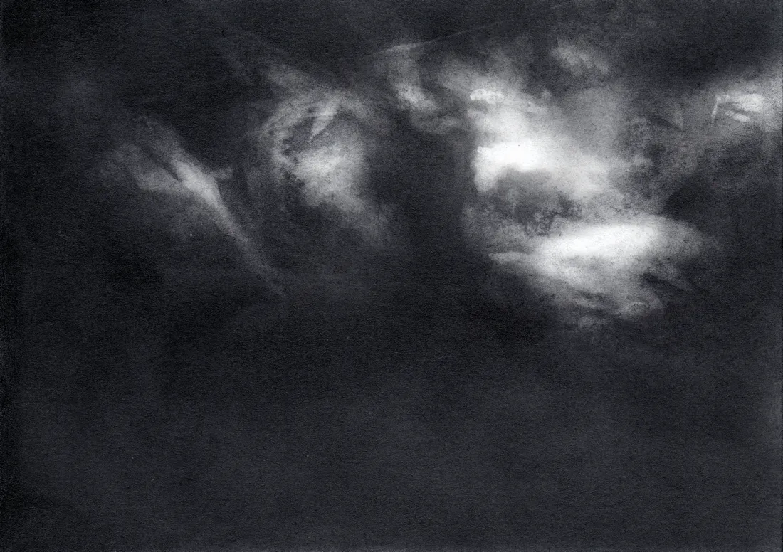 Wolke Graphit/31, 2024, Graphit auf Papier, 10,5 x 14,8 cm