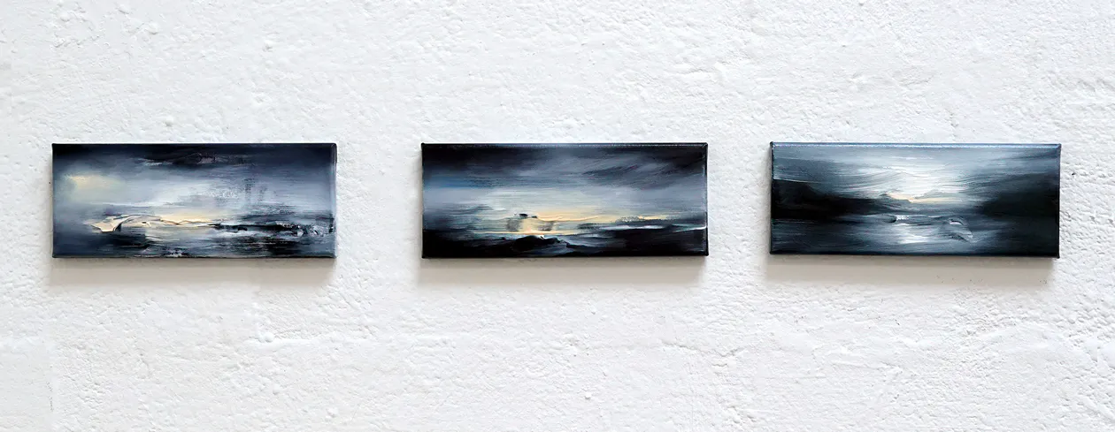 Zeeland, 2026, Öl auf Nessel, je 10 x 25 cm