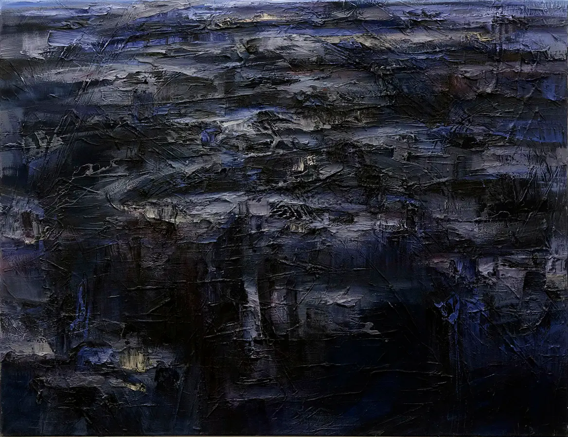 Landschaft VIII, 2004, Öl auf Nessel, 105 x 135 cm