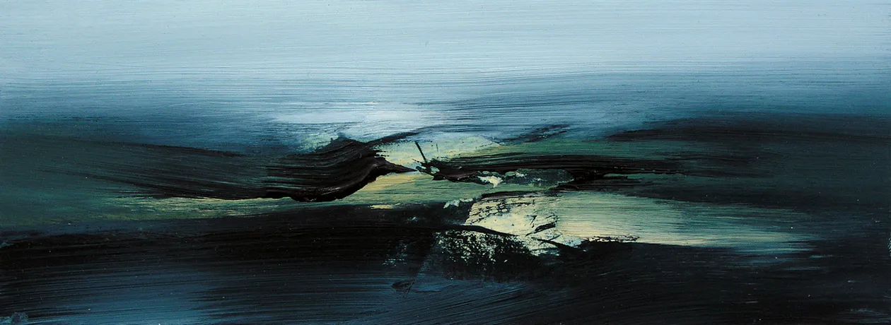  Highlands, 2012, Öl auf Papier (auf MDF), 9 x 25 cm