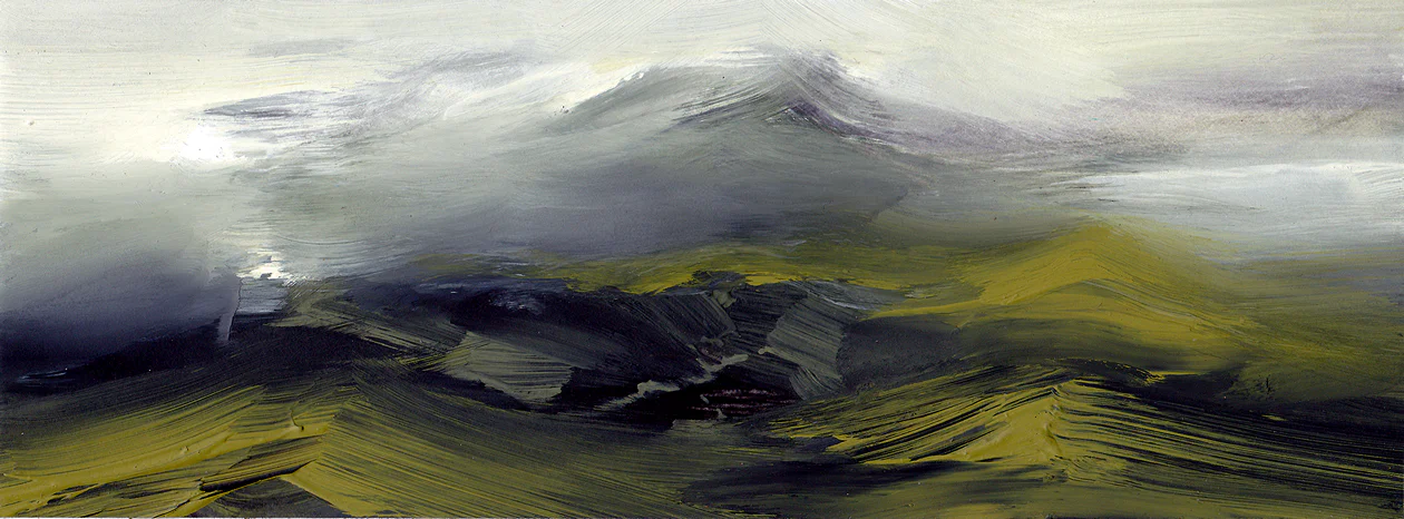Highlands, 2011, Öl auf Papier (auf MDF), 9 x 25 cm