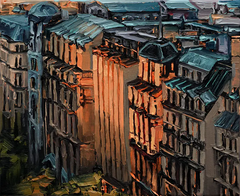 Parislicht III, 2025, Öl auf Nessel, 32 x 39 cm