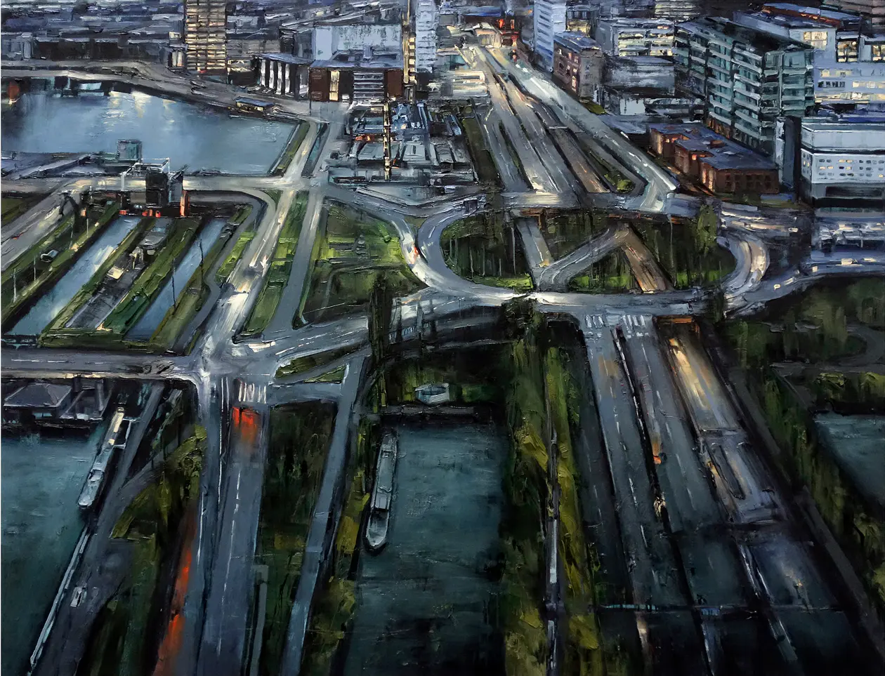 Rotterdam, 2019, Öl auf Nessel, 145 x 190 cm