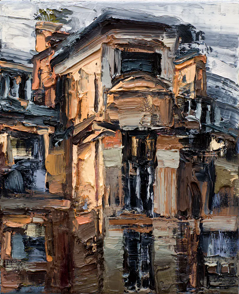 Stadtansicht XIX, 2011, Öl auf Nessel, 40 x 30 cm