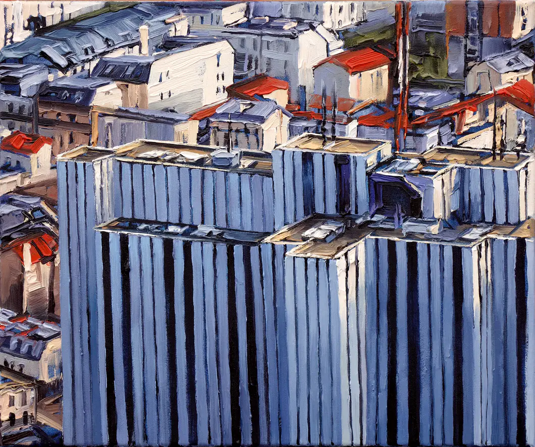Stadtansicht XXIV, 2015, Öl auf Nessel, 50 x 60 cm