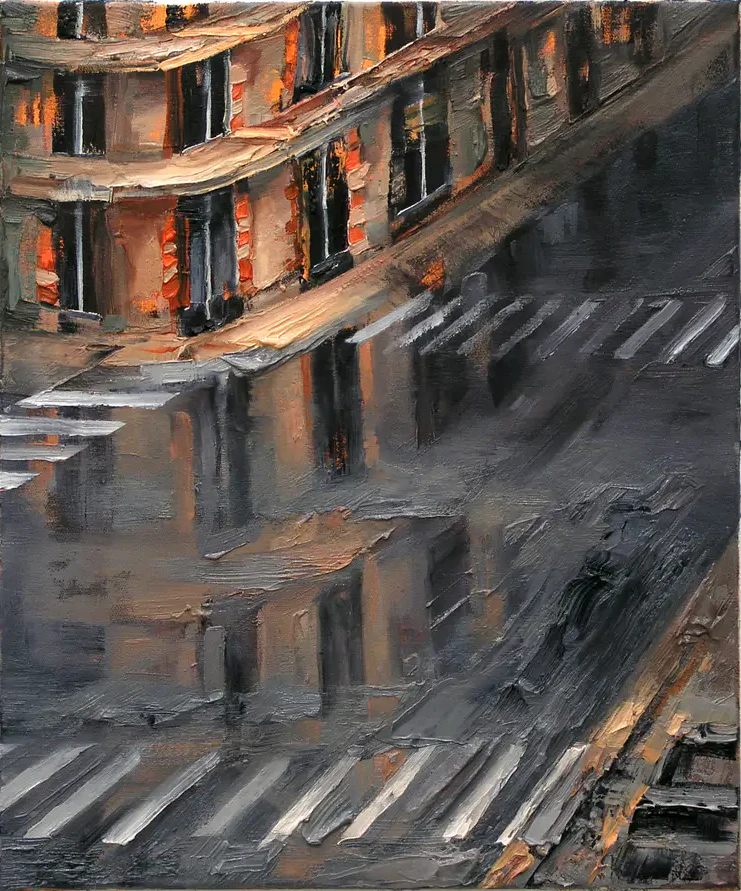 Stadtansicht XXIX (Paris), 2011, Öl auf Nessel, 40 x 30 cm