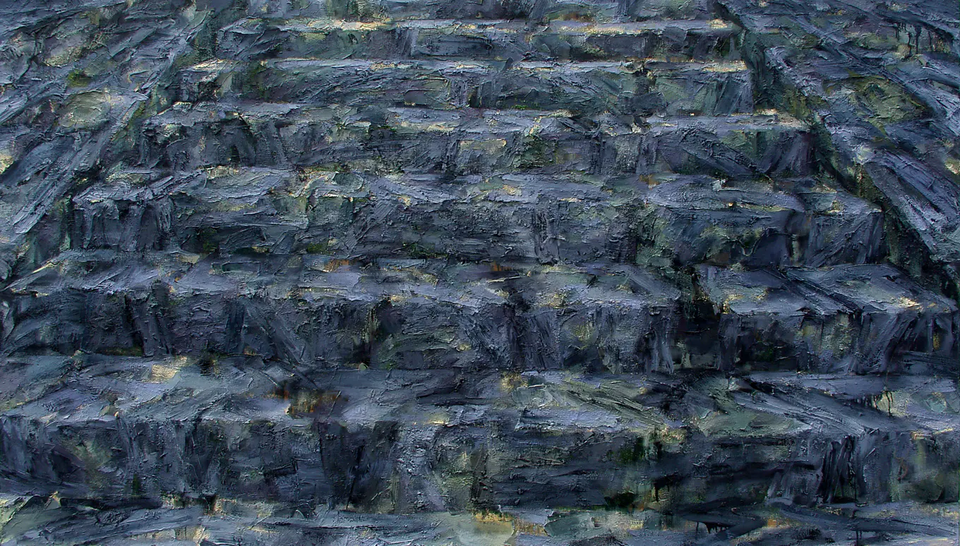 Treppe IV, 1993/95, Öl auf Nessel, 150 x 260 cm