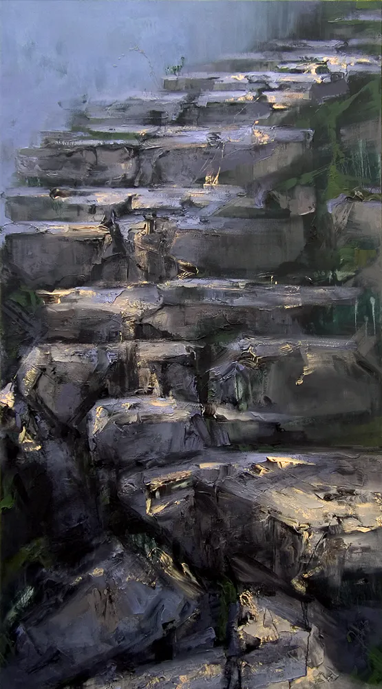 Treppe X, 2002, Öl auf Nessel, 220 x 120 cm