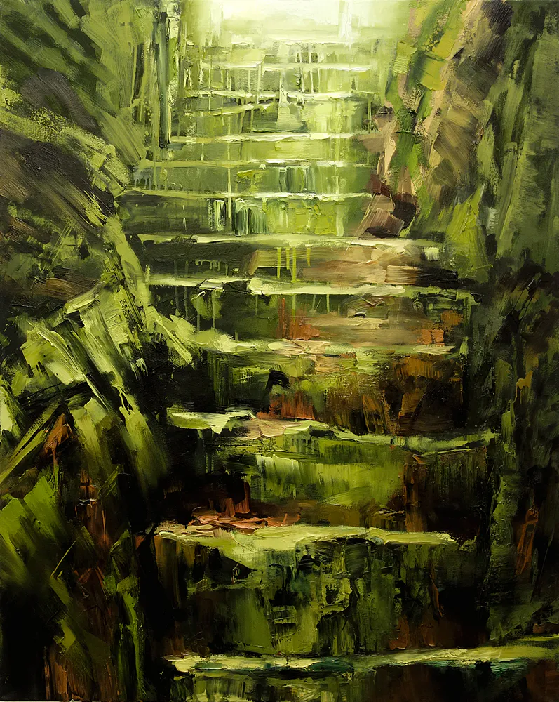 Treppe XVII, 2019, Öl auf Nessel, 125 x 100 cm